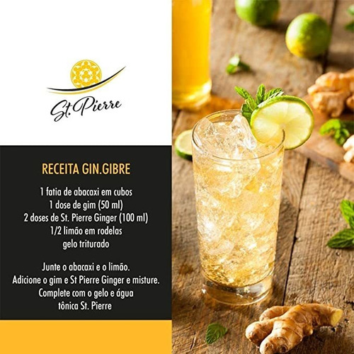 Imagem 3 de 4 de Agua Tônica St. Pierre Ginger Lata 270ml (12 Unidades)