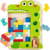 Comprar Juego De Ingenio Rompecabezas Tetris Didáctico De Madera