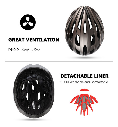 Casco Bicicleta Luz Carga Usb Protección Uv Ajustable Mtb