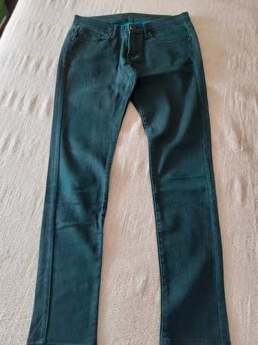 Ml Pantalon Jean Color Verde - T. 36