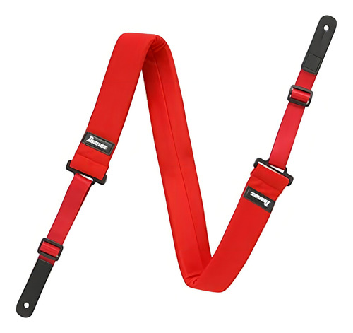 Correa Ibanez Gsf50 Powerpad roja para guitarra y bajo