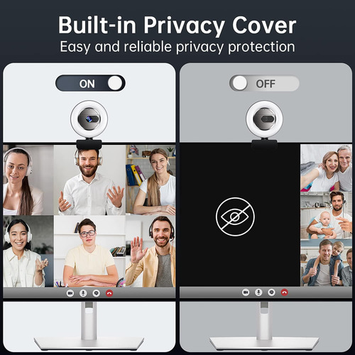 Camara Web Gusgu 2k Con Microfono Y Anillo De Luz Con Usb