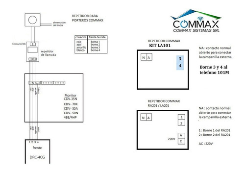 Repetidor + Campanilla Commax Para Todos Los Modelos