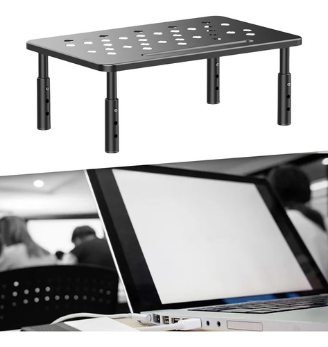 Soporte Elevador De Para Computadora Con Orificios De Negro