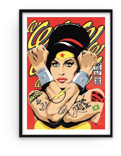 Cuadro Decorativo Amy Winehouse Con Marco 70x50cm