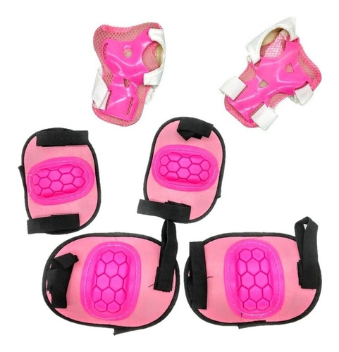 Set Protectores Para Manos, Rodilleras Y Coderas Rosa