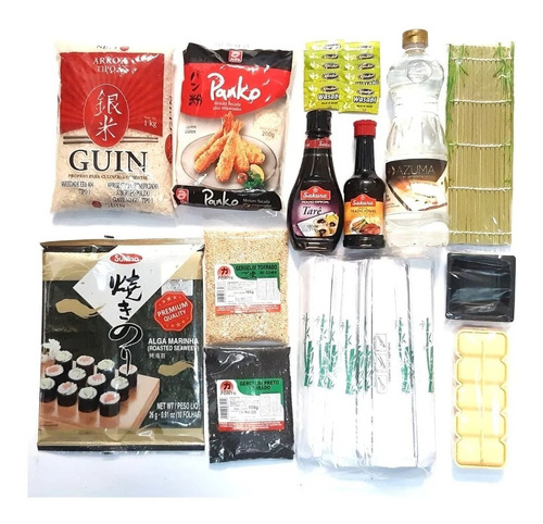 Kit Sushi / Hot Roll 4 - Completo C/50 Nori (wasabi Sachê)