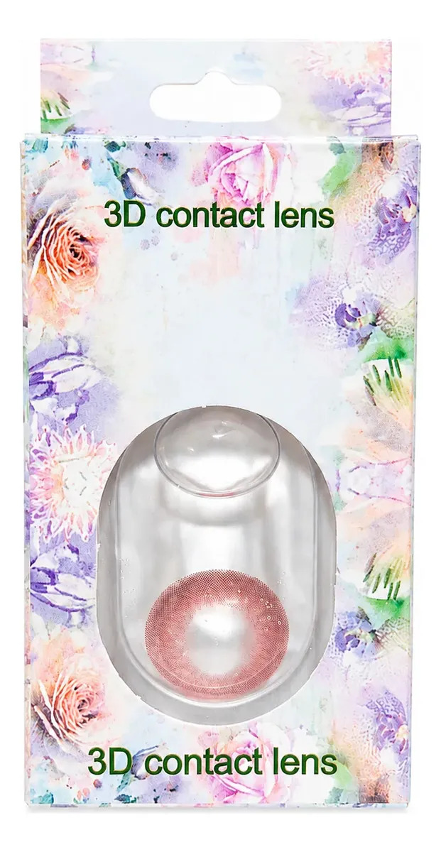 Lentes De Contacto 3d Color Efecto Natural + Accesorios Color Rosa