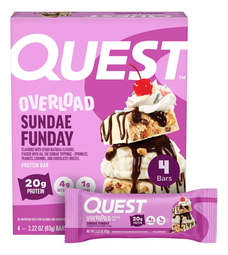 Quest Overload 20g Protein Bar, Gluten Free 4ct