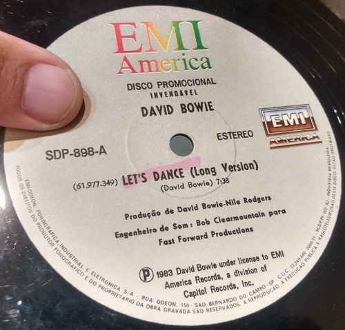 Disco Vinil Lote David Bowie 2 Promos Lets Dance + Absolute (Usado)