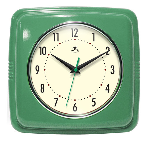 Reloj Cuadrado Verde Estilo Infinito En Verde