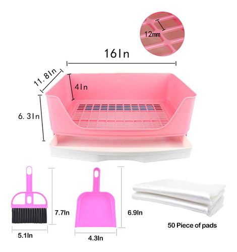Caja De Arena Para Conejos Linifar Extra Grande Con Juego De