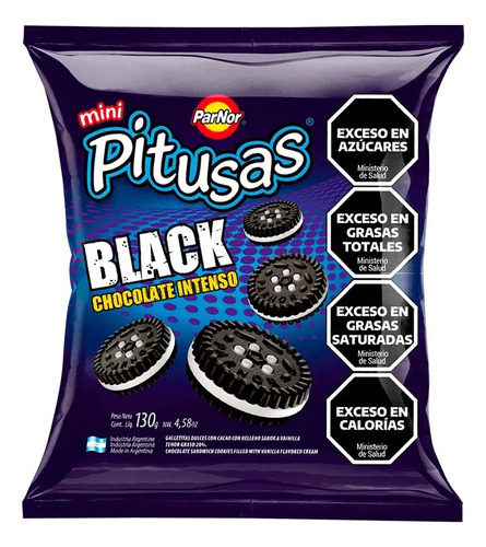 Galletas Pitusas Mini Black Chocolate Intenso 3 X 130gr