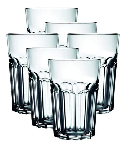 Copos de Vidro Grosso Original line Glass de 400 ml Água Suco Drink Premium Cor Transparente