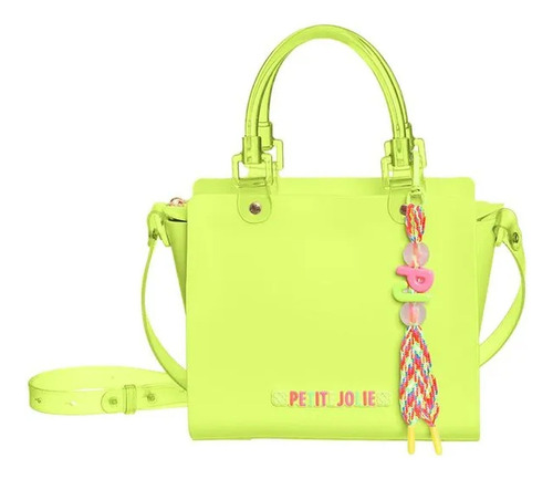 Bolsa Petite Jolie Jully Acompanha Chaveiro Cor Verde Fluorescente