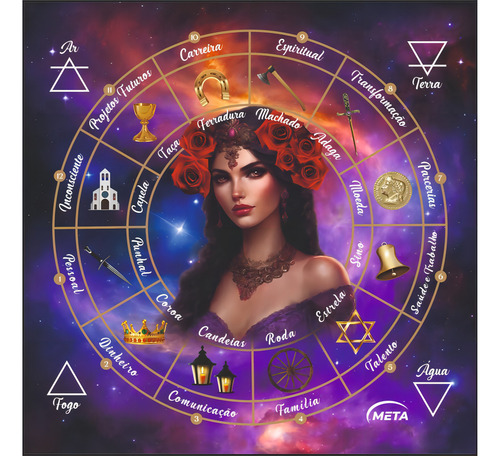 Toalla gitana de tela para lectura de tarot, 70 x 70 cm