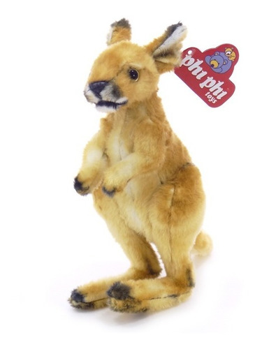 Imagen 1 de 4 de Peluche Animales Canguro Real Parado 28 Cm. Phi Phi Toys