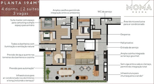 Deseja Inserir Relevância, Ou Confirmá-la, Na Forma De Viver A Cidade? Há Uma Planta De 194m² Finamente Decorada No Showroom Para Arder A Chama.