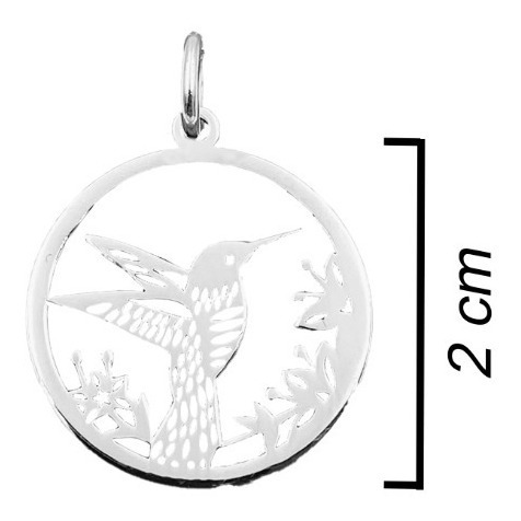 Dije Y Cadena Colibri Flores Chico De Plata 925 Envío Gratis
