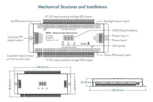 Controlador De Luz De Escalera Con Sensor Pir Es32 De 32 Can