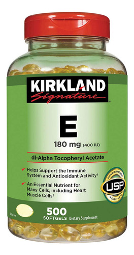 Kirkland Vitamina E 180mg 400iu 500 Softgels