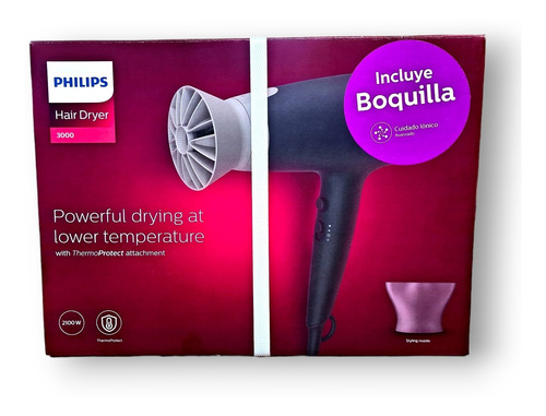 Secador De Pelo Philips Thermoprotect Serie 3000 + Boquilla