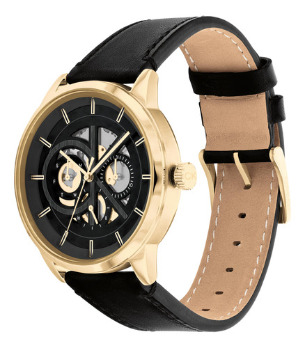 Reloj Calvin Klein 25200217 Hombre Skeleton Negro Dorado