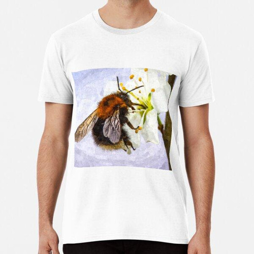 Remera Miel De Abeja En Un Capullo De Flores Algodon Premium