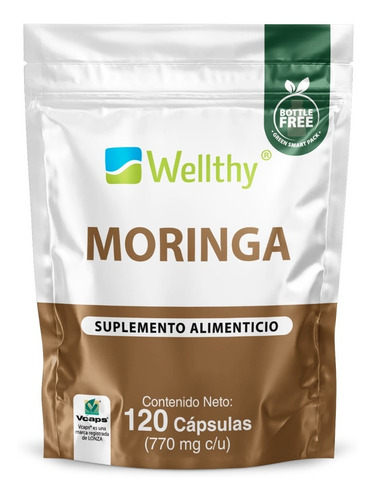Moringa 100% Pura. 120 Cápsulas De Origen Vegetal