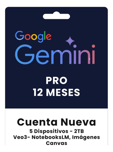 Google Ai Pro | Suscripción 12 Meses 2tb | Chatgpt Chat Gpt