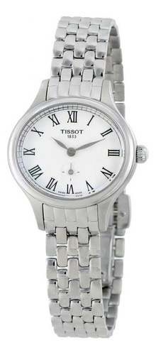 Reloj Tissot Bella Ora Piccola Esfera Blanca Boleta Color De La Correa Plateado Color Del Bisel Plateado Color Del Fondo Blanco