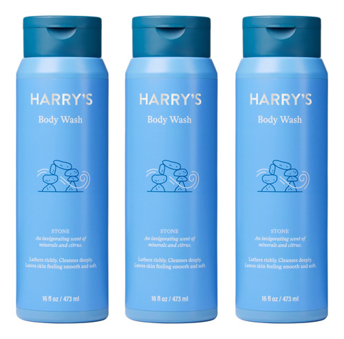 Harry's Gel De Ducha Para Hombre - Piedra, 16 Onzas Liquidas