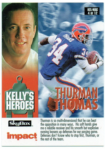 1993 Skybox Impact Kelly/ Magic Barry Sanders Thurman Thomas