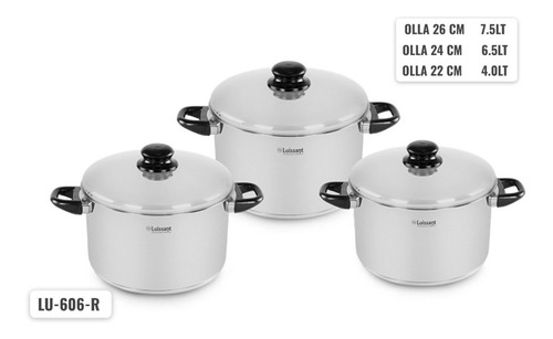 Set De Ollas Acero Inoxidable18/10 Luissant 6piezast/acero