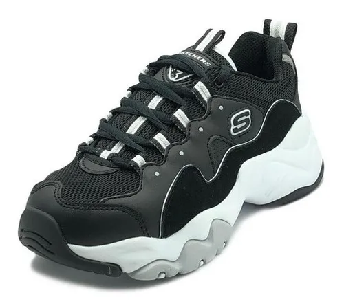 Skechers negras con blanco new arrivals