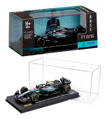 Bburago 1:43 F1 Mercedes Amg Petronas Azul Claro Acrilico Azul