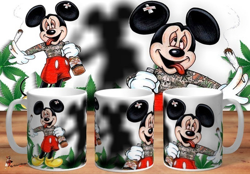 Taza Mickey Mouse Cannabis 4k Art