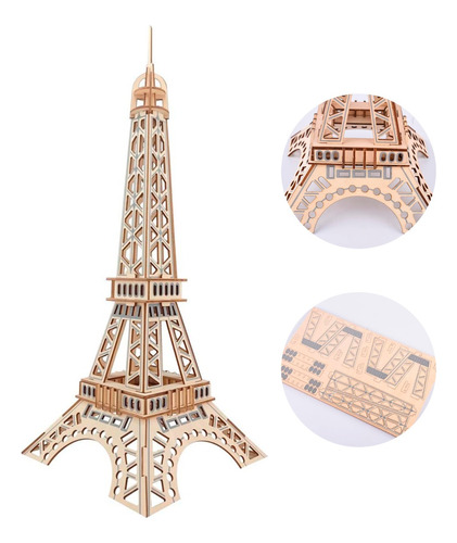 Rompecabezas 3d Madera Mdf Torre Eiffel Decoracion Juguete