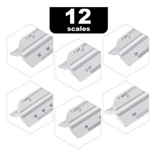Juego De 6 Piezas De Escala Triangular, Regla De Arquit...