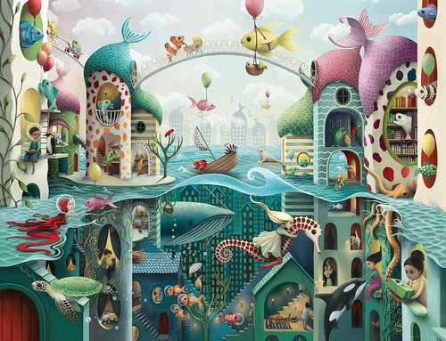 Rompecabezas Ravensburger If Fish Could Walk De 2000 Piezas.