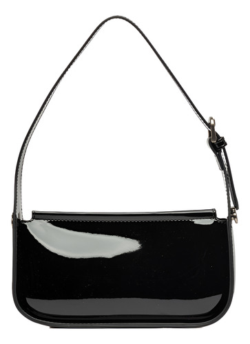 Prune Cartera Mini Bag Leaf Negro Lisa Níquel