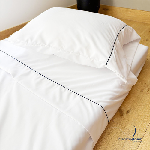 Pack Colchón Matrimonial Plegable + Sábanas + Almohada Blanco