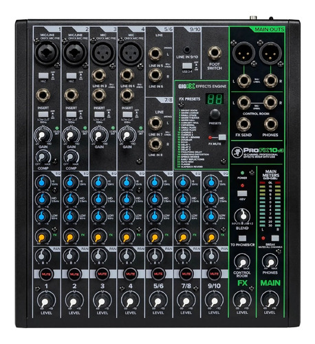 Mackie Profx10v3 Consola Mixer 10 Canales  Usb | Efectos