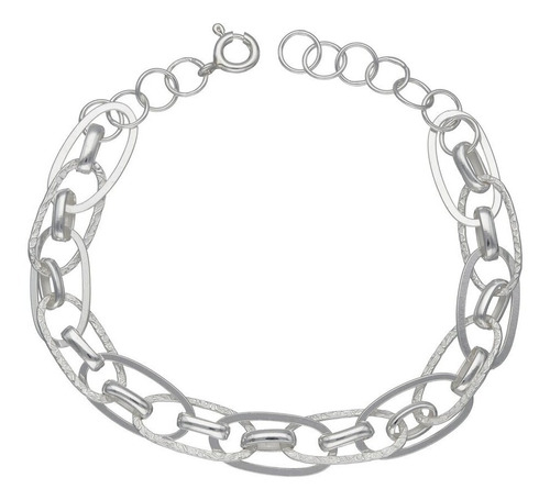 Pulsera Romana De Plata Fina Eslabones Gruesos