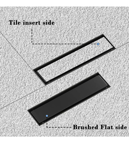 Rejilla Lineal 2 En 1 60x8x5,8 Cm Acero Inoxidable Negro Mat