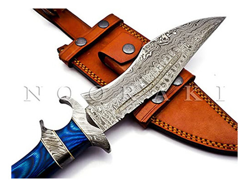 Nooraki - Cuchillo Bowie Damasco De 15 Con Funda | Cuchill