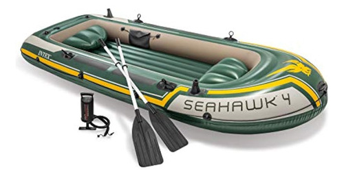 Intex Seahawk 4, Bote Inflable Para 4 Personas Con Remos De 