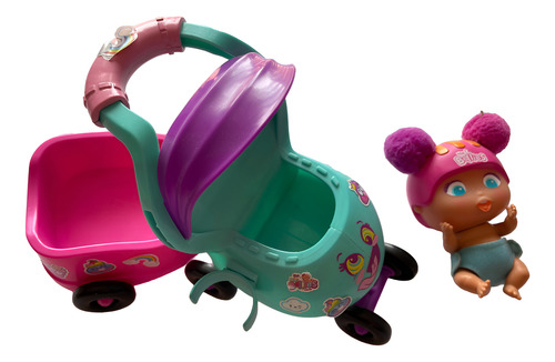 Mini Bellies Muñeca Mini Carro Rosa Y Mini Bellie Lavanderia (Usado)