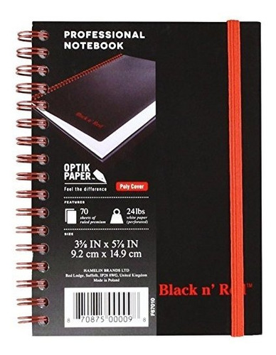 Negro N Red: Poli Twinwire Notebook, Gobernado, ******* X **