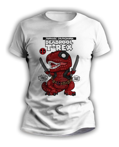 Remera Personalizada Infantil Estampada Deadpool T Rex 7279